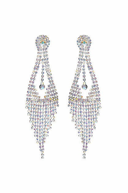 Long Diamond Tassel Earrings