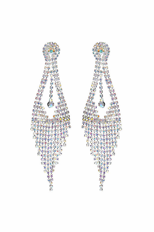 Long Diamond Tassel Earrings