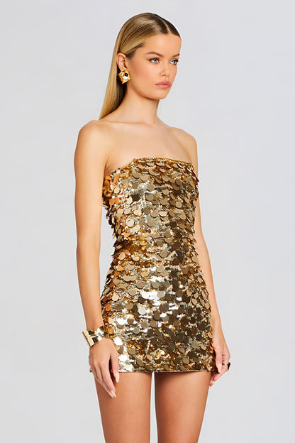 Christmas Sheath Sequined Mini Dress