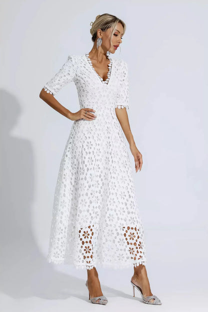 White Cutout Maxi Dress