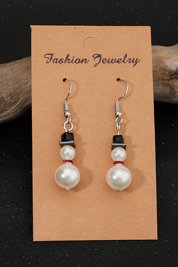 Christmas Snowman Pearl Earrings