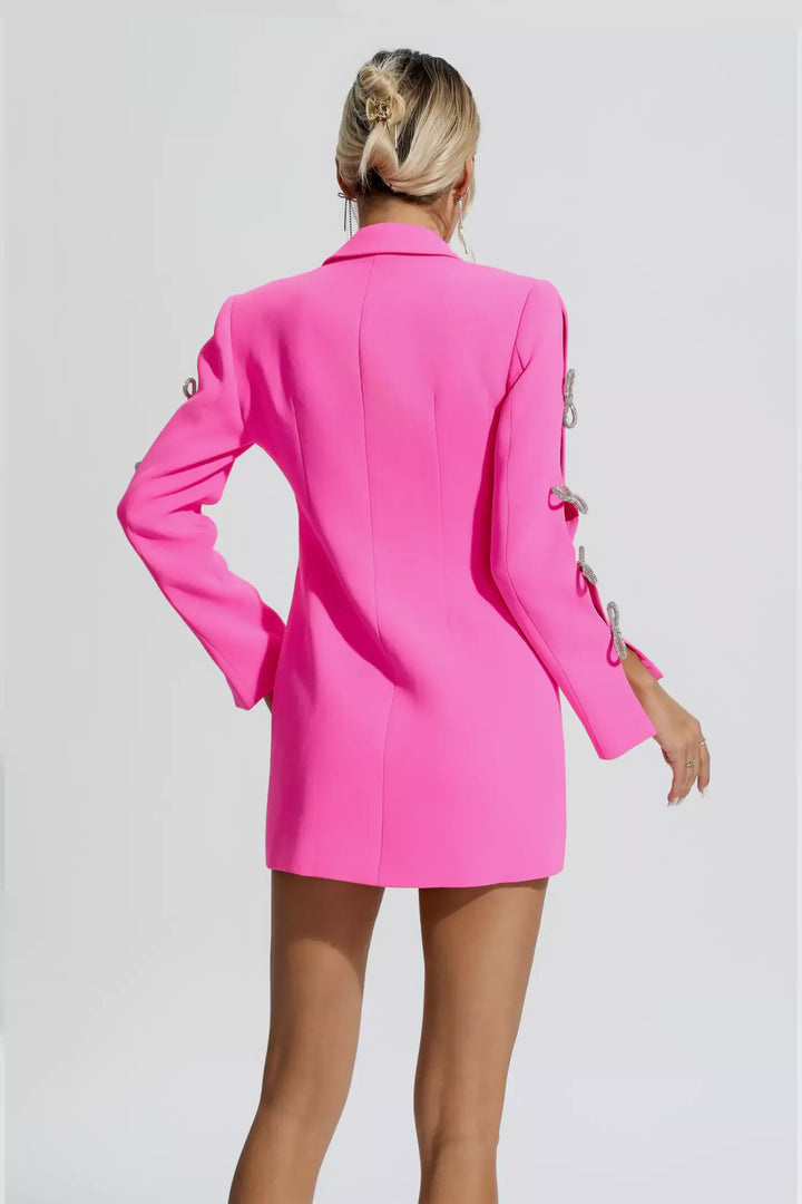 Pink Pearl Embellished Blazer Dress