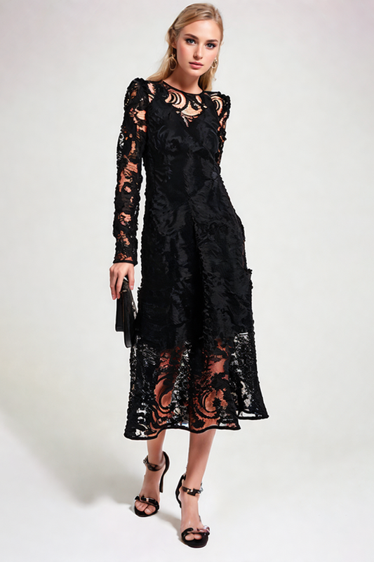 Black Lace Maxi Dress