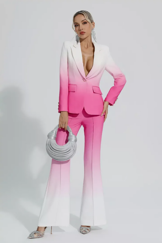 Gradient Pink Blazer Set