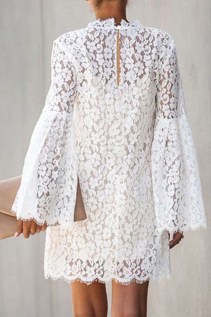 Lace Hollow Stitching Mini Dress