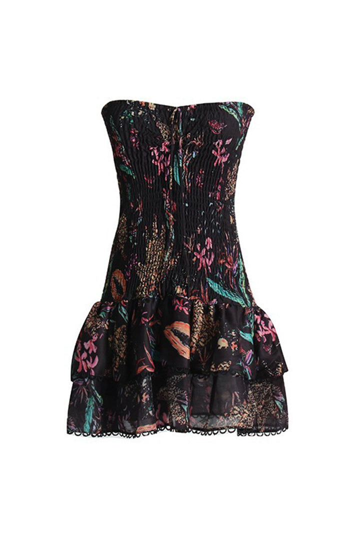 Printed Ruffle Mini Dress