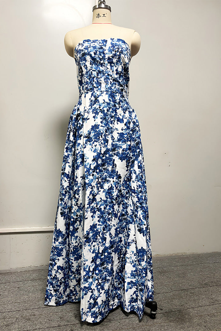 Elegant Sheath Printed Long Dress