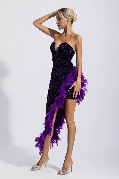 Sequin Feather Dress