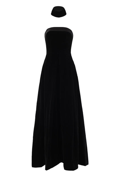 Black Elegant Simple Sheath Midi Dress