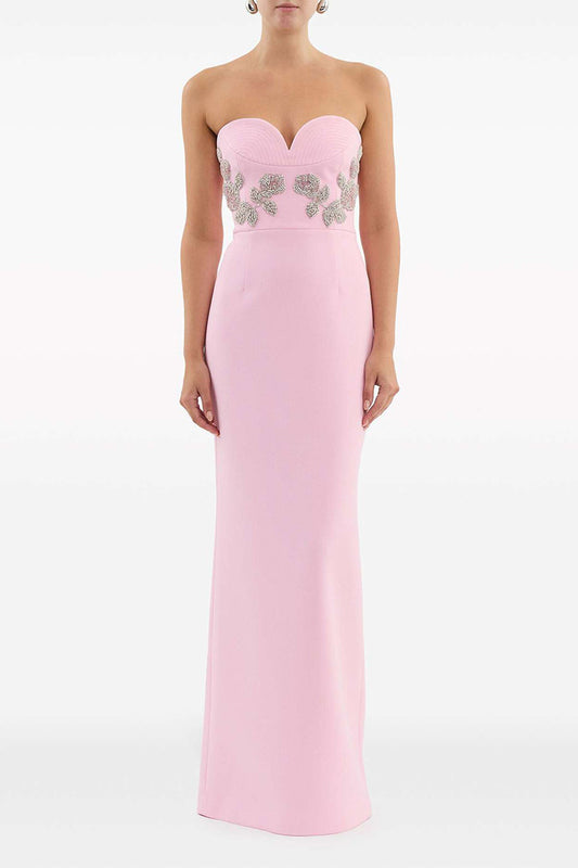 Pink Elegant Sheath Long Dress