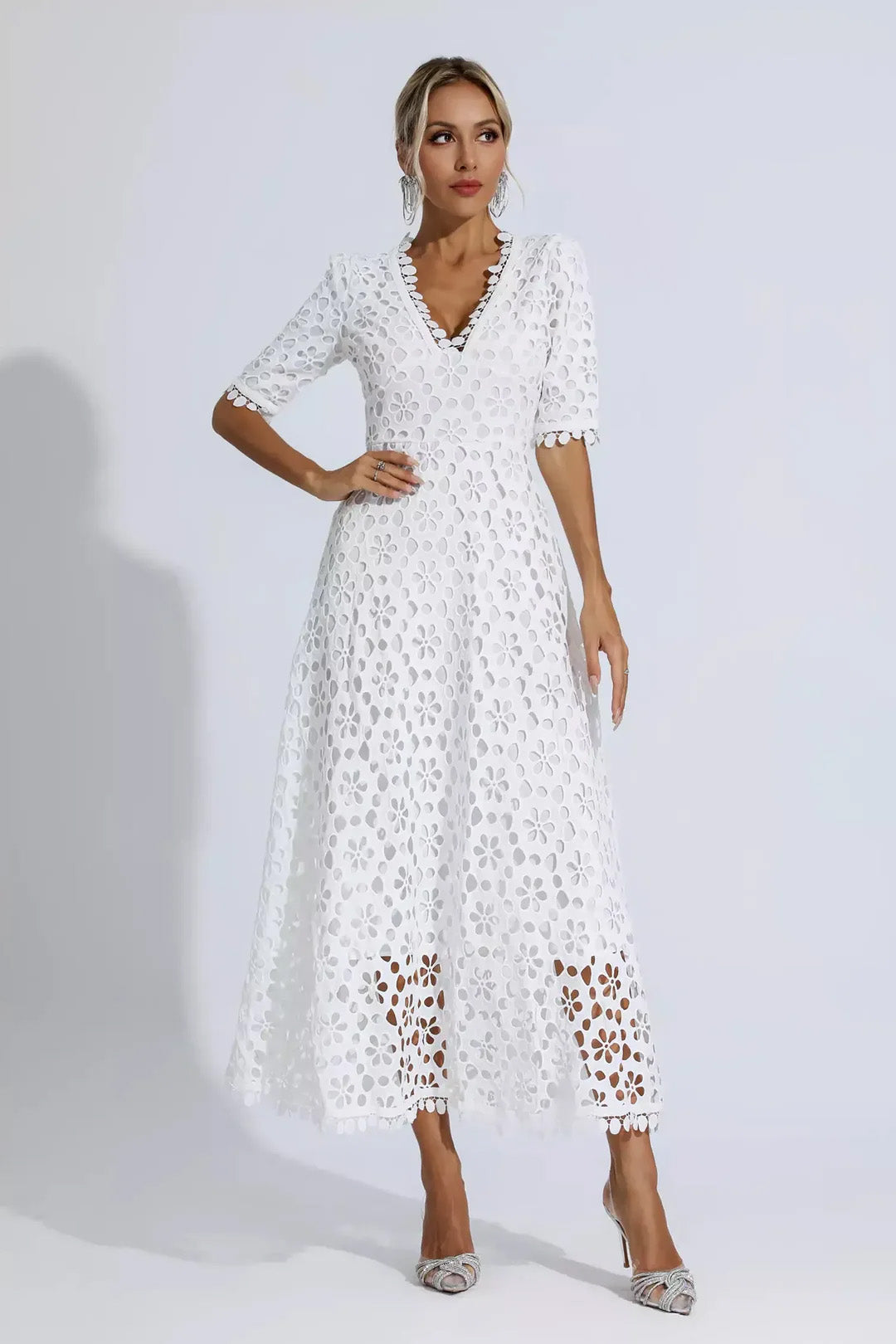 White Cutout Maxi Dress